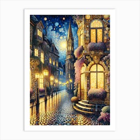 Romantic Street AI Art Print