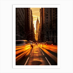 Sunset In New York City Art Print