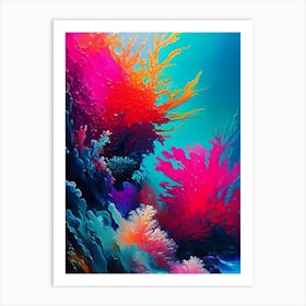 Coral Reef Waterscape Bright Abstract 2 Art Print