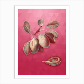 Vintage Plum Botanical in Gold on Viva Magenta n.0525 Art Print