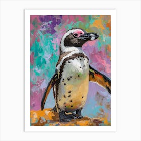 African Penguin Signy Island Oil Painting 2 Art Print