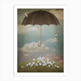 Umbrella In The Sky Poster