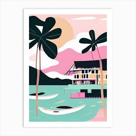 Koh Chang Thailand Muted Pastel Tropical Destination Art Print