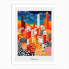 Poster Of Florence, Illustration In The Style Of Pop Art 2 Art Print