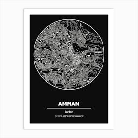 Amman City Map Art Print