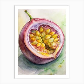 7 A Cut Open Passionfruit Showing Its Seeds (1) Art Print