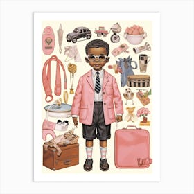 Vintage Paper Doll Boy Kitsch 4 Art Print