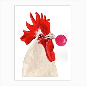 Rooster With Bubblegum Art Print