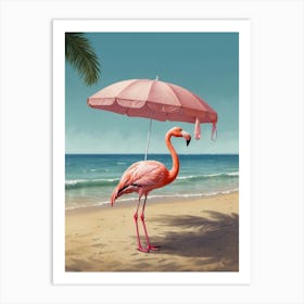 Pink Flamingo Canvas Print Art Print