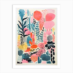 Nymans Gardens Abstract Riso Style 4 Art Print