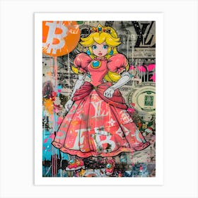 Pop art Princess Peach Fashion Art Print