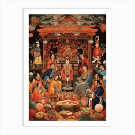 Chinese Ancestor Worship Illustration 2 Art Print