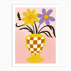 Wild Flowers Yellow Tones In Vase 3 Art Print