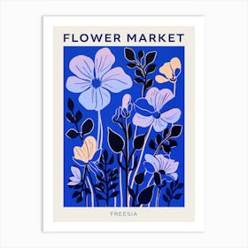 Blue Flower Market Poster Freesia 1 Art Print