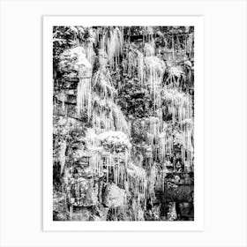 Icicles On A Rock Wall Art Print