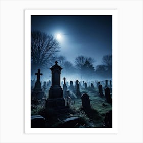 Graveyard At Night 26 Art Print