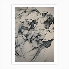 Abstract Drawing Of A Lion Art Print