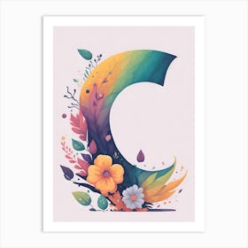 Colorful Letter C Illustration 49 Art Print