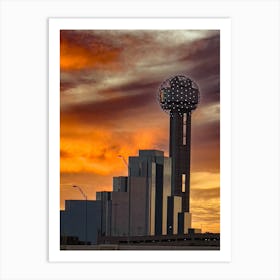 Reunion Tower Dallas At Sunrise Art Print