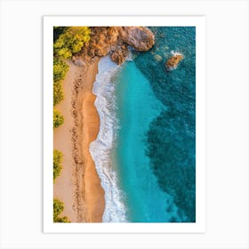 Aerial View Of A Beach In Croatia Art Print