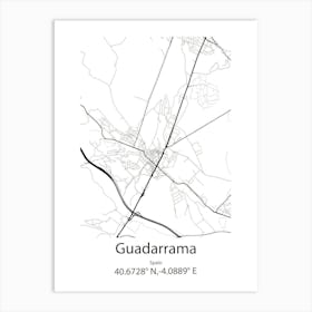 Guadarrama,Spain Minimalist Map Art Print