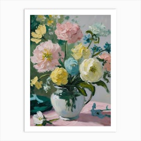 Flowers In A Vase Inspired By Claude Monet Poster