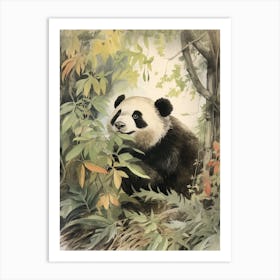 Storybook Animal Watercolour Giant Panda 1 Art Print