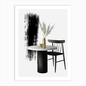 Black And White Dining Room Art Print