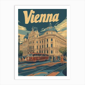 Aihrgdesign A Retro Travel Poster For Vienna 1 Art Print