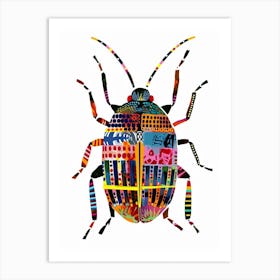 Colourful Insect Illustration Pill Bug 6 Art Print