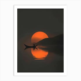Sunset In A Boat 1 Art Print