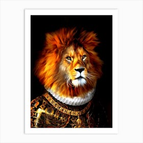 Young King Aras The Lion Pet Portraits Art Print