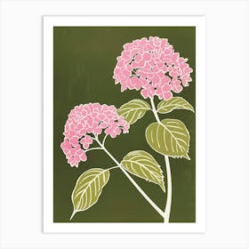Pink & Green Hydrangea 2 Art Print
