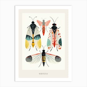 Colourful Insect Illustration Whitefly 3 Poster Art Print