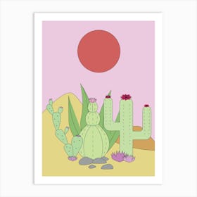 Cactus In The Succulent Desert Sahara Art Print