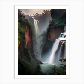 Nohsngithiang Falls Of The North, India Realistic Photograph (3) Art Print