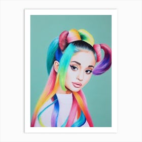 Ariana Grande Colourful Illustration Art Print