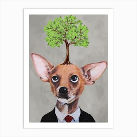 Chihuahua With Tree Art Print
