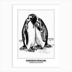 Penguin Preening Their Feathers Poster 5 Art Print