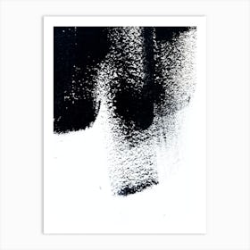 Abstract Black And White Brushstrokes Art Print