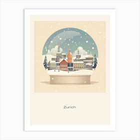 Zurich Switzerland 1 Snowglobe Poster Art Print