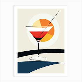 Mid Century Modern Sex On The Beach Floral Infusion Cocktail 4 Art Print
