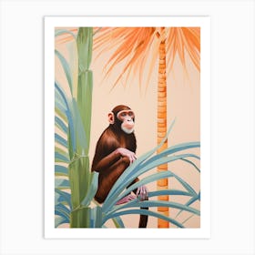 Capuchin Monkey 1 Tropical Animal Portrait Art Print