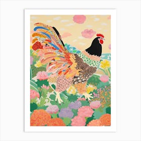 Maximalist Bird Painting Chicken 3 Art Print