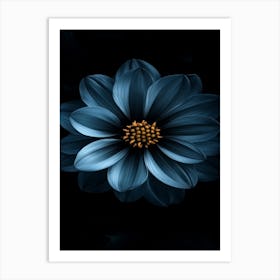 Dark Blue Flower 2 Art Print