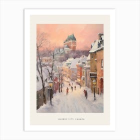 Dreamy Winter Painting Poster Quebec City Canada 1 Art Print