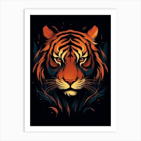 Tiger Minimalist Abstract 3 Art Print