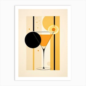 Mid Century Modern Sidecar Floral Infusion Cocktail 3 Art Print