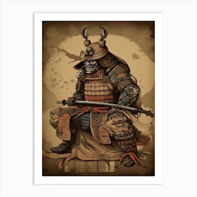 Samurai Vintage Japanese Poster 4 Art Print