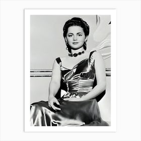 Portrait Of Actress Olivia De Havilland Wearing A Satin Dress Art Print